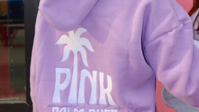Pink Palm Puff Hoodie